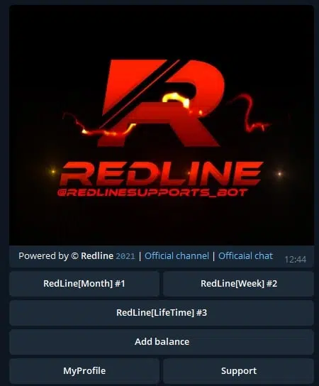 Figure 1 Redline Telegram official channel.
