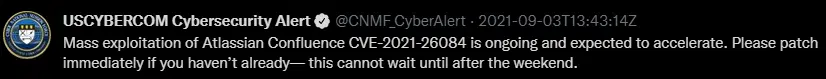 Figure 1 - USCYBERCOM Cybersecurity Alert
