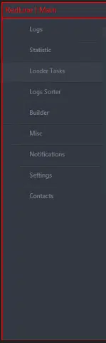 Figure 13 Redline Panel Menu