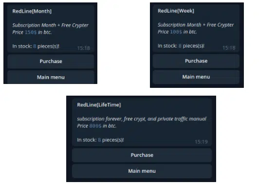Figure 2 Redline purchases options.