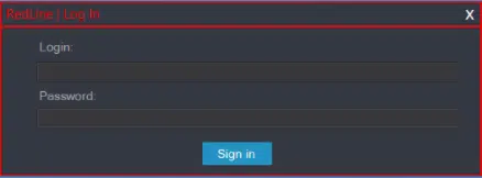 Figure 4 Redline Login window.