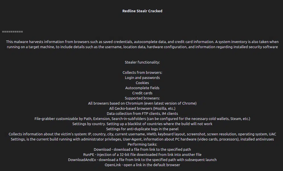 Figure 6 Redline leaked version post.