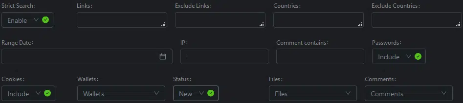 Raccoon Stealer Log search capability