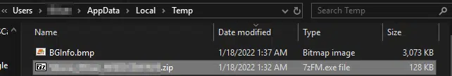The zip file created by the stealer containing stolen data