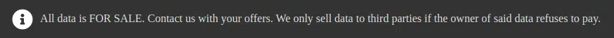 A notification on AvosLocker’s leak site suggesting that everything can be bought at the right price