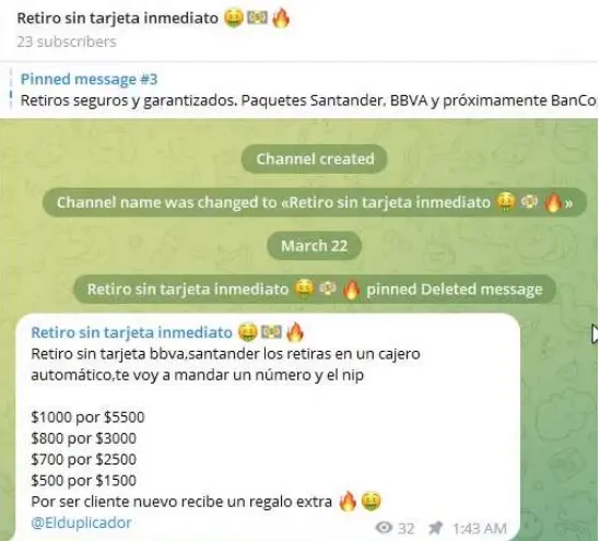Retiro sin tarjeta inmediato