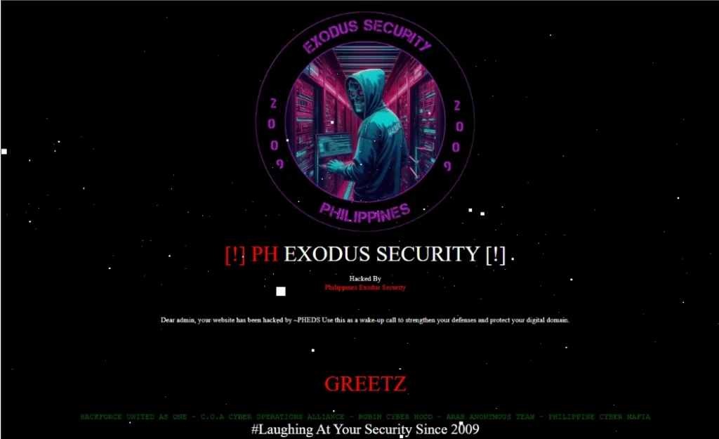 Philippine Exodus Security – Government Website Defacements