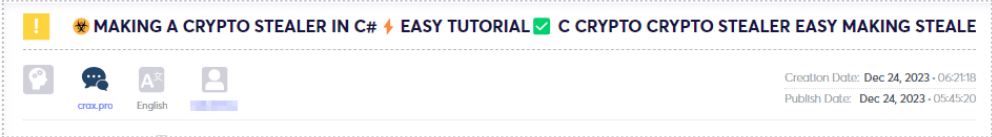 Figure 4 – Crypto malware builder tutorials.