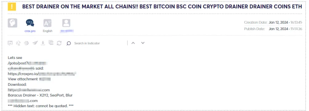 Figure 15 – Crypto Phishing tools – Drainers offered for sale