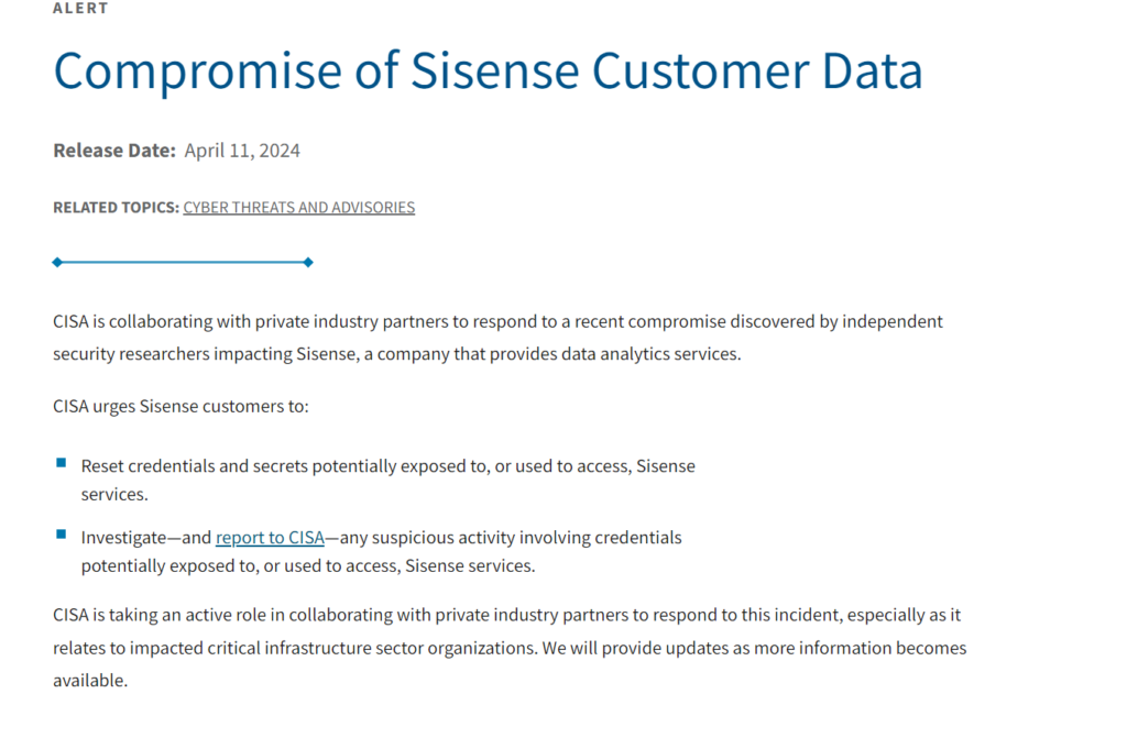 CISA Announcement