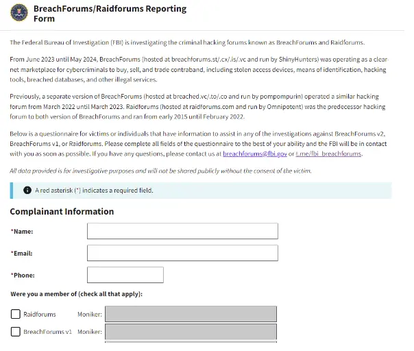 Figure 4 – FBI messaging from Baphomet official telegram channel   